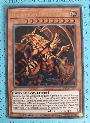 The Winged Dragon of Ra KICO-EN065 Ultra Rare Yu-Gi-Oh Card 1st Edition New (1)-image