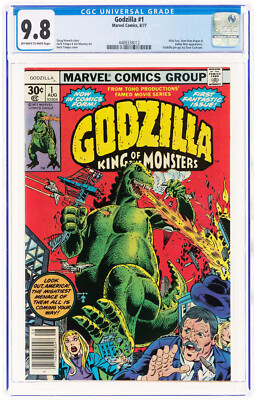Godzilla #1 CGC 9.8 Marvel 1977 Key Bronze Comic🔥King Kong Movie🔥R3 412 cm-image