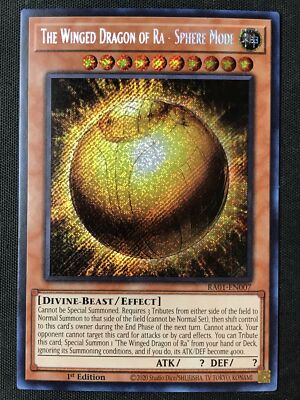 Yu-Gi-Oh TCG #RA01-EN007 The Winged Dragon of Ra 1st Edition Secret Rare NM-image
