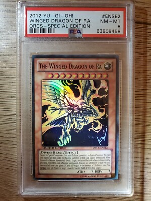 Yu-Gi-Oh! PSA 8 NM-MT- The Winged Dragon of Ra Lmtd Ed. Super Rare- (ORCS-ENSE2)-image