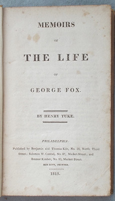 1815 MEMOIRS OF THE LIFE OF GEORGE FOX by Henry Tuke ANTIQUE LEATHER Quakers-image