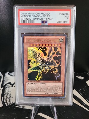 Winged Dragon Of Ra, JUMP-EN045, PSA 7, Yugioh Card!!-image