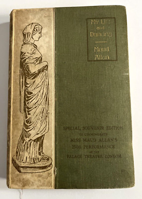 My Life and Dancing Maud Allan RARE Signed (Leather Bound Hardcover, 1908)-image