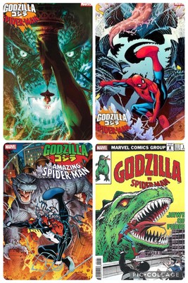 Godzilla vs Spider-Man #1, Lot, 4 Covers, NM/Better-image