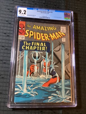 Amazing Spider-Man #33 CGC 9.2 NM- Silver Age Classic Ditko Cover 1966-image