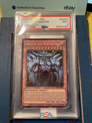 YuGiOh OBELISK THE TORMENTOR #CT13-EN002 🔥PSA 9 MT🔥LIMITED ED-2016 SECRET RARE-image