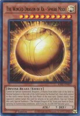The Winged Dragon Of Ra - Sphere Mode RA01-EN007 Ultra Rare 1st Edition-image