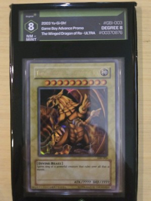 Yugioh The Winged Dragon of Ra GBI 003 Ultra Rare Degree Graded 8. -image
