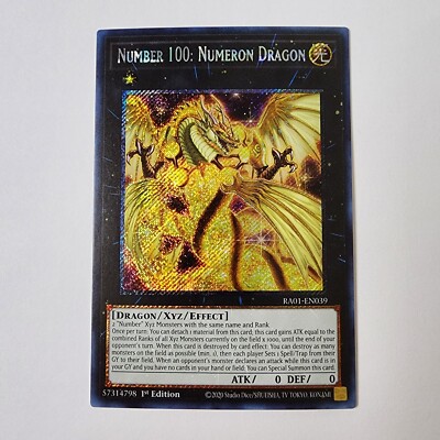 Number 100: Numeron Dragon - Platinum Secret Rare - RA01-EN039 - NM - Yugioh-image