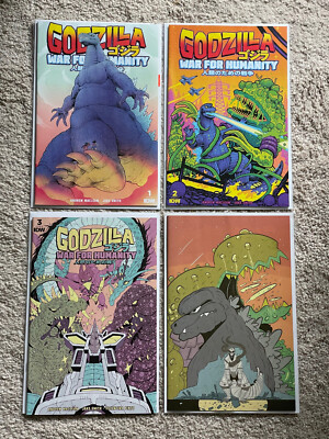 Godzilla: WAR FOR HUMANITY  # 1-4 - 1:10 Cover Variant Comic Book Set-image