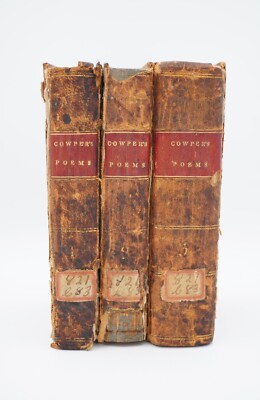 1814 Cowper's Poems 3 Vols. with 1815 Posthumous Poetry and Life - Antique-image
