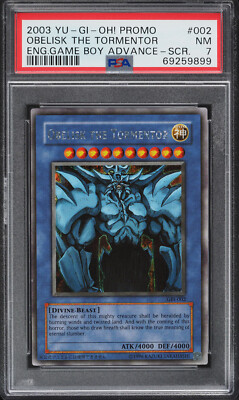 2003 YUGIOH GBI-002 OBELISK THE TORMENTOR SECRET RARE HOLO PSA 7 NM #69259899-image