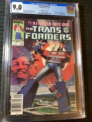 Transformers #1 CGC 9.0 WP Newsstand 1984 Marvel (1st Autobots & Decepticons)-image