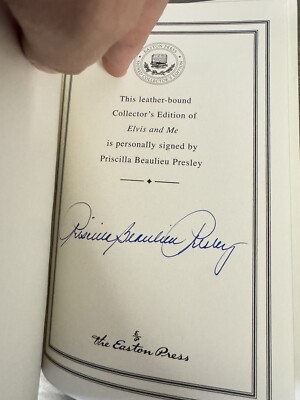 ELVIS AND ME Priscilla Presley Easton Press Leather Bound Signed Edition-image