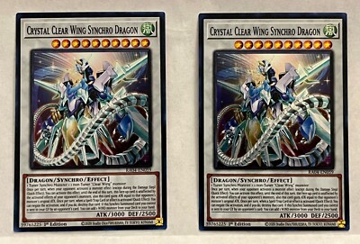 Crystal Clear Wing Synchro Dragon RA04-EN059 1st Ed Super Rare x2 + 1 FREE SR-image