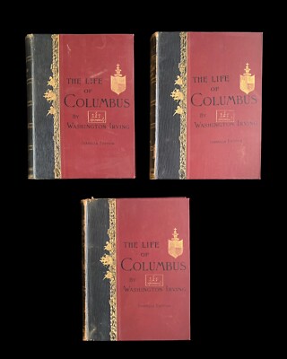 The Life and Voyages of Christopher Columbus by Washington Irving ~ 1892, 3 Vols-image