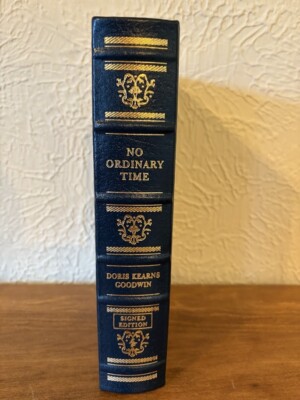 NO ORDINARY TIME by Doris Goodwin SIGNED EDITION Easton Press Leather Bound-image