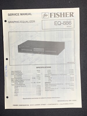 Fisher EQ-886  Service Manual Graphic Equalizer Original-image