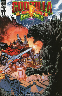 GODZILLA VS MIGHTY MORPHIN #1 PRASETYA (1:10)  IDW PUB.  COMICS  STOCK IMG 2024-image