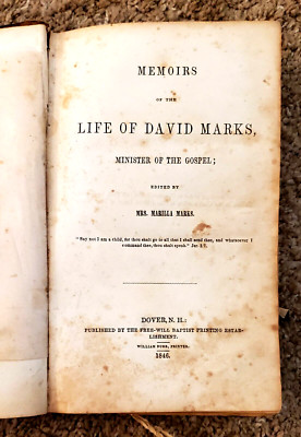 MEMOIRS OF THE LIFE OF DAVID MARKS  FREE WILL BAPTIST MINISTER MARILLA MARKS-image