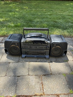 Fisher PH-D8000 Boombox Stereo CD Cassettes AM/FM Radio Detachable Speakers-image