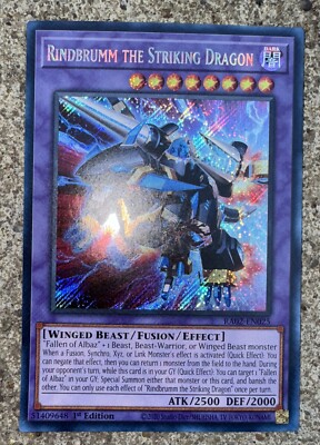 RA02-EN025 Rindbrumm the Striking Dragon : Quarter Century Secret Rare 1st EDT-image