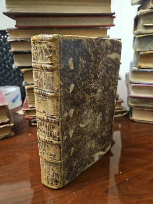 Antique 1880 French Collection Funeral Orations of Eloquence Leather Book -image