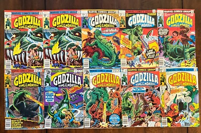 10 issues of GODZILLA #3 to #23 Marvel comics..1977...$165 VALUE....ONLY $19.95!-image
