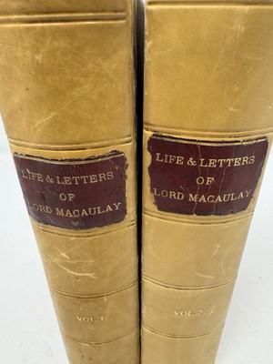 Life &Letters of Lord Macaulay 1876 First Edition Vol 1 & 2. Leather-image