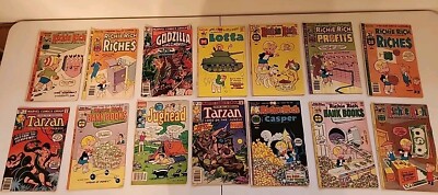 Lot of 14 Comic Books - Richie Rich , Tarzan,Godzilla , Little  Lotta, Jughead-image