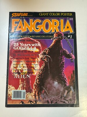 FANGORIA Magazine #1 FN- 1979 Godzilla POSTER Included but Detached Starlog-image