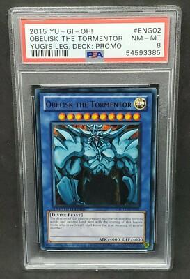 Yugioh PSA 8 NM-MT Obelisk the Tormentor YGLD-ENG02 Ultra Rare Promo 2015-image