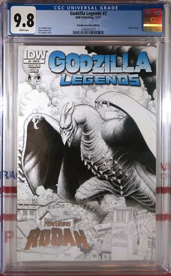 🟢🔥 CGC 9.8 NM/MT GODZILLA LEGENDS #2 RI 1:10 ARTHUR ADAMS SKETCH VARIANT RODAN-image