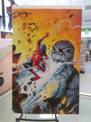 Godzilla Vs Spider-Man #1 1:100 Campana Virgin Variant Marvel Comics 2025-image