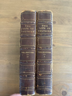 The Life of Voltaire by S.G. Tallentyre Vol. I & II, 1904. Leather-image