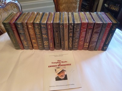 ERNEST HEMINGWAY 19 Volumes Easton Press Old Man Sea Bell Tolls Africa 18 Sealed-image