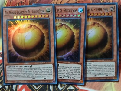 Yugioh The Winged Dragon of Ra - Sphere Mode X3 Super RA01-EN007 1st NM Playset-image