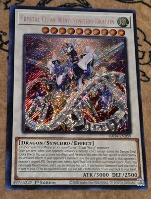Yugioh Crystal Clear Wing Synchro Dragon RA04-EN059 1st Edition Secret Rare LP -image