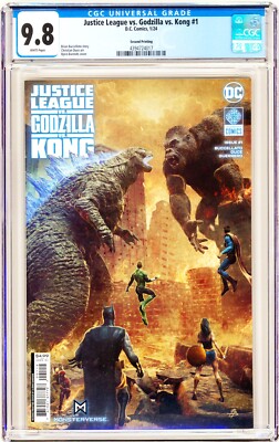 DC Comics JUSTICE LEAGUE vs GODZILLA vs KONG (2024) #1 2nd Print VARIANT CGC 9.8-image