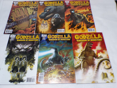 Lot of 6 IDW Comics, Godzilla, Kingdom of Monsters, Issues 1-6. All Are F to VF-image