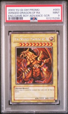 PSA 9 Mint 2003 Winged Dragon Of Ra GBI-003 Secret Rare YuGiOh English Promo-image