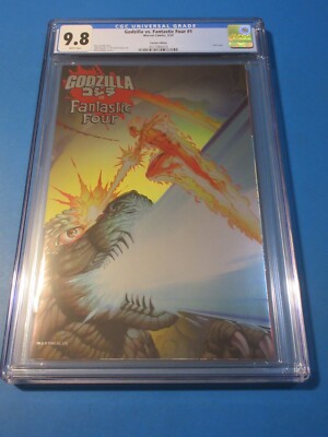 Godzilla vs Fantastic Four #1 Bagley Foil Variant CGC 9.8 NM/M Gorgeous Gem Wow-image