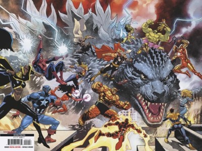 GODZILLA VS. FANTASTIC FOUR #1 LEINIL YU WRAP VIRGIN 2ND PRINT 1:25 5/7 PRESALE-image