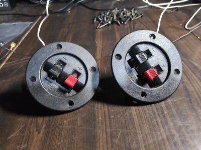 Nice Used Set of Fisher ST-920 Quick Connect Speaker Wire Terminals & Screws-image