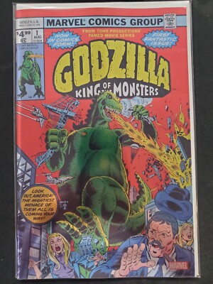 Godzilla #1 Facsimile Edition Foil Variant Marvel 2024 VF/NM Comics Book-image