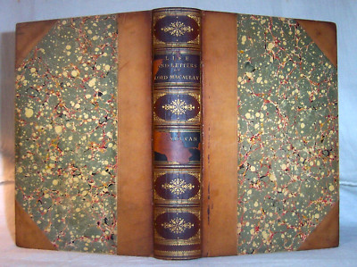 1876 First Edition Life Lord Macaulay Vol. I  Sheldon Armorial Bookplate Leather-image