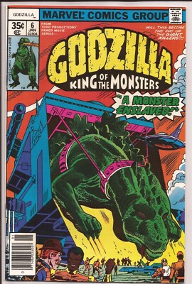 Godzilla #6 VF/NM 9.0 Off-White Pages (1977 Series) (2)-image