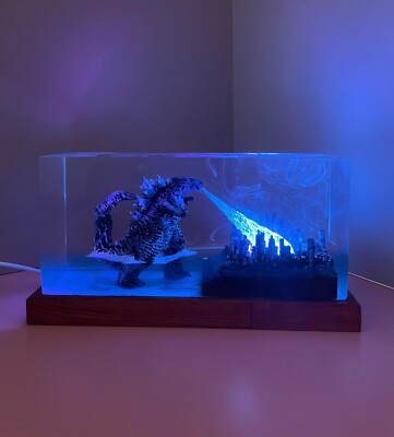 Godzilla Epoxy Resin Table Lamp/Desk Lamp, Custom Night Light, Gift for Mom-image