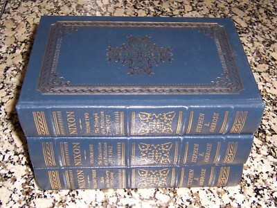 Easton Press NIXON by Stephen E Ambrose 3 vols: Education Triumph Ruin Recovery-image