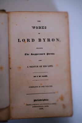 The Works of Lord Byron by J. W. Lake published in 1836 leather bound-image